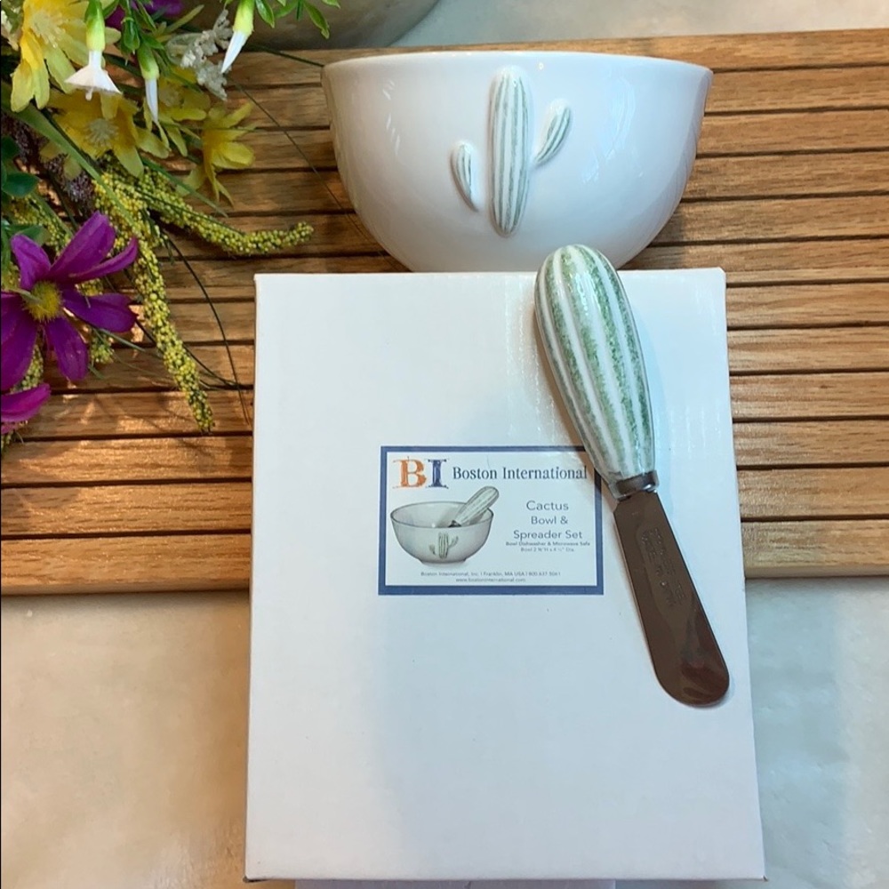Cactus bowl & spreader set